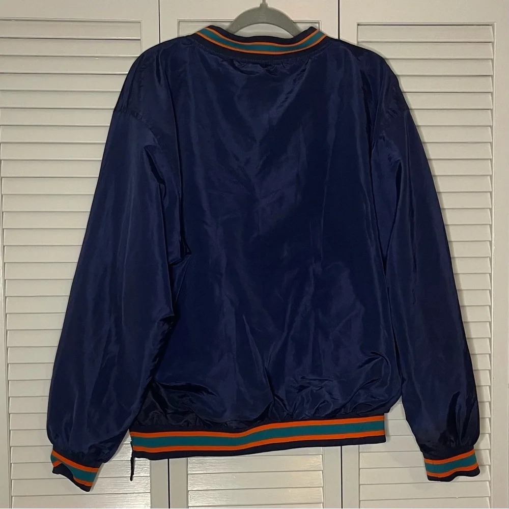 Rare Vintage Puma Miami Dolphins Navy Pullover Windbreaker - Picture 2 of 6